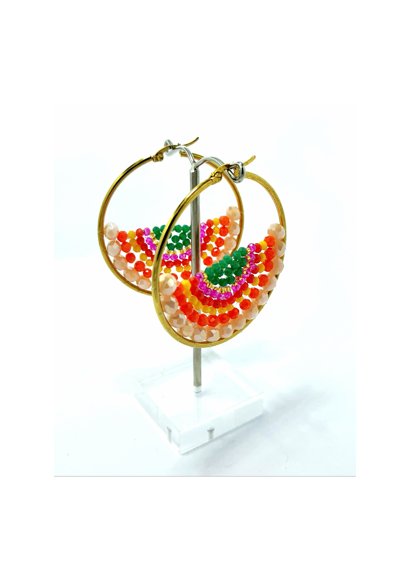 Beaded hooped earrings
