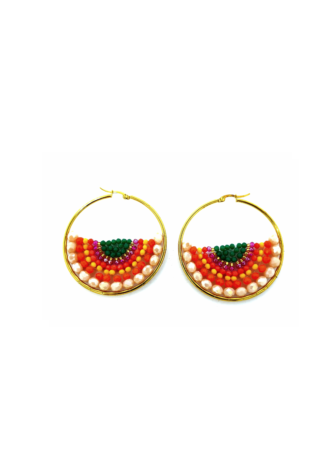 Beaded hooped earrings