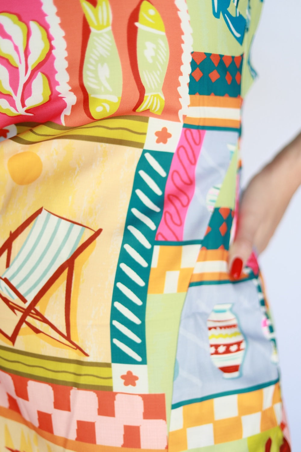Patchwork One Shoulder Dress