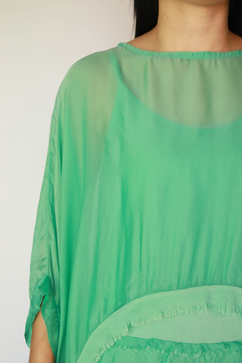 Anna green Ruffle shirt