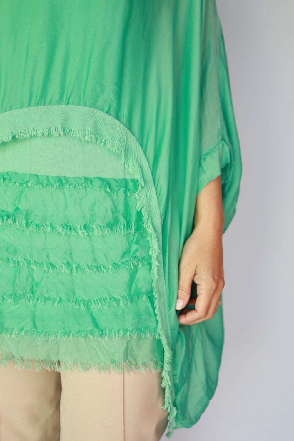 Anna green Ruffle shirt