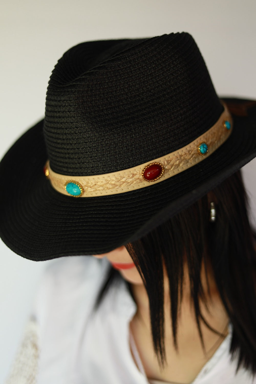 Drew stone detail hat