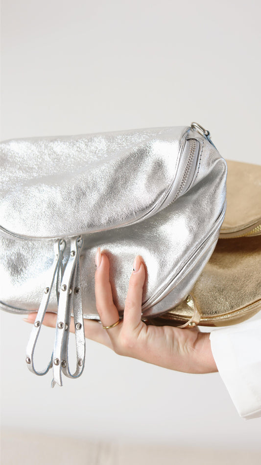 Metallic moon bag