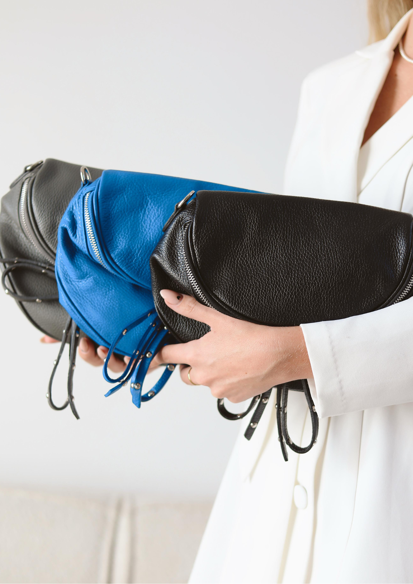 Italian leather sling bags