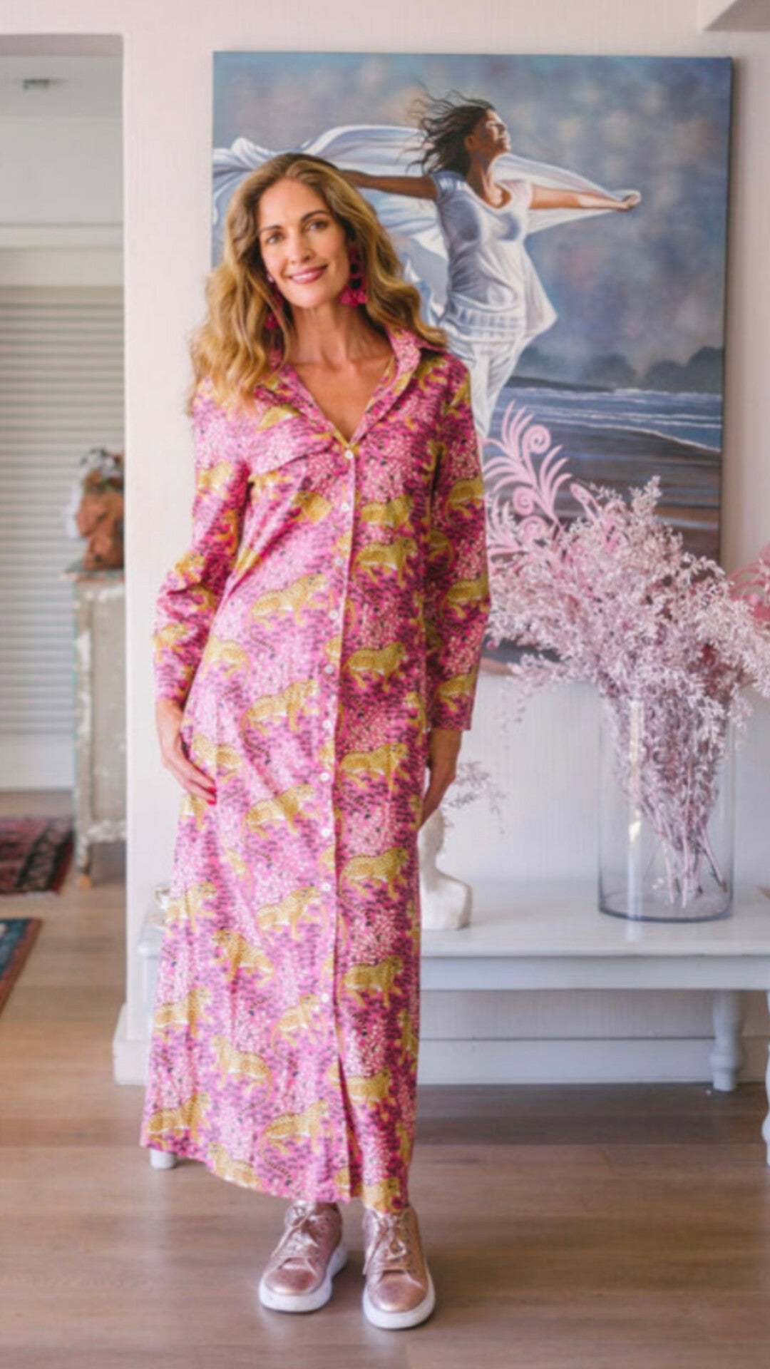 Pink tiger dress top