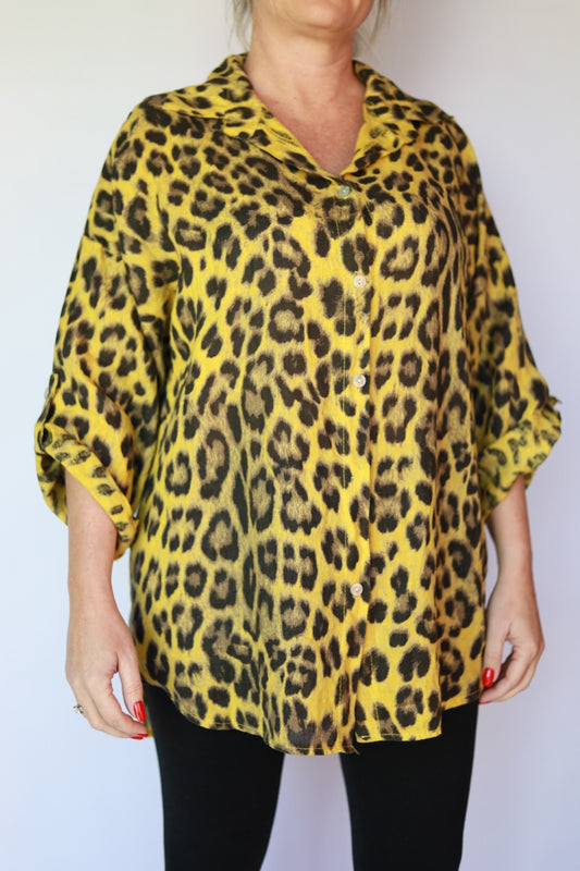 Anna-bell Yellow leopard Shirt