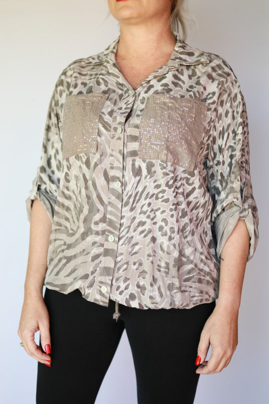 Bella Printed Italian  Blouse