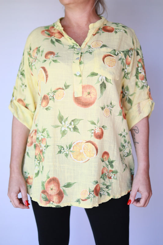 Citrus Yellow Italian Blouse