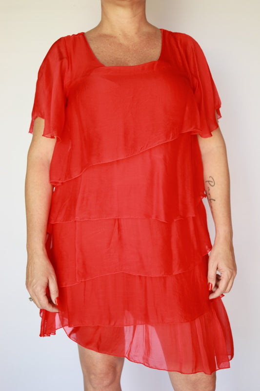 Italian SHORT RUFFLE DRESS