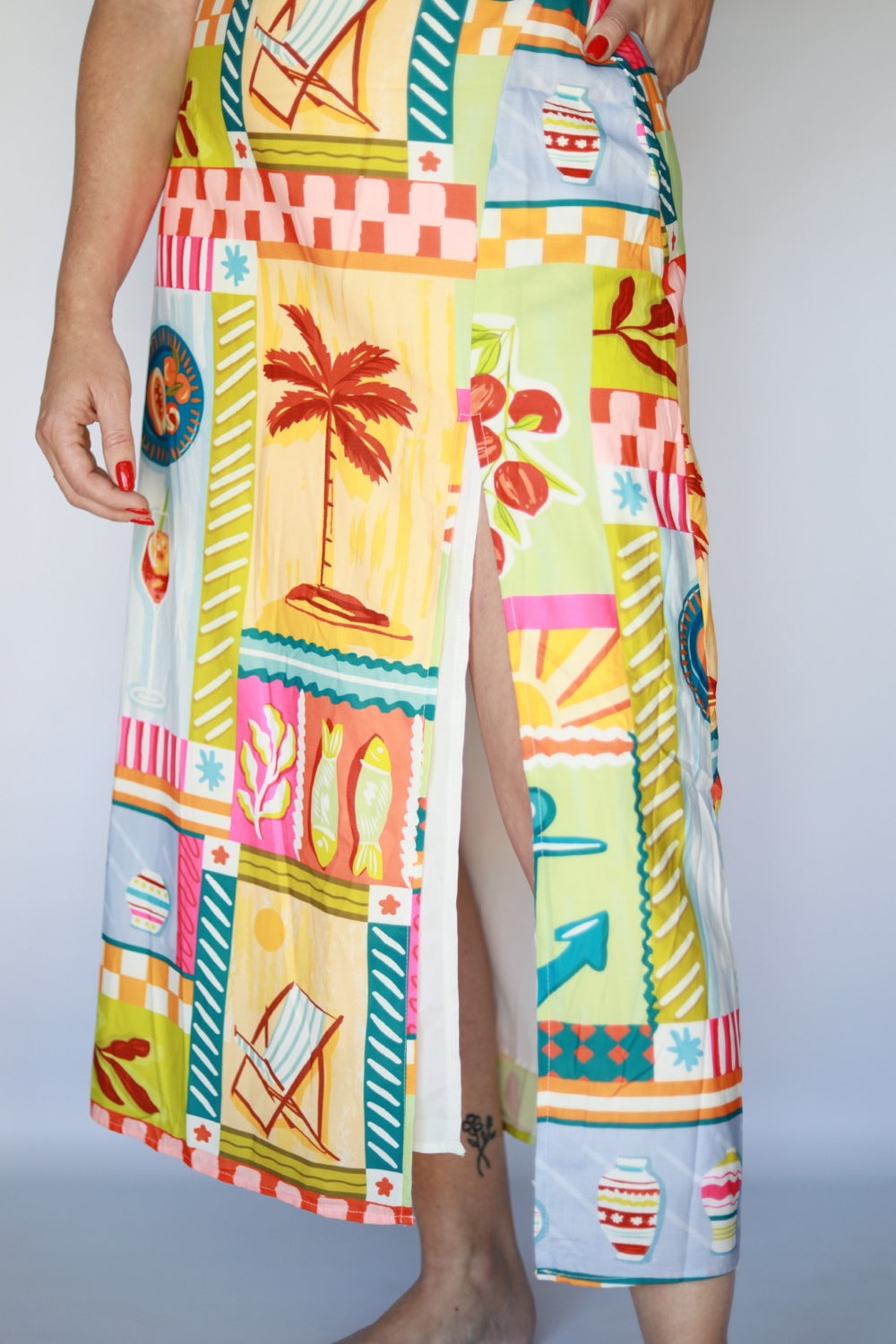 Patchwork One Shoulder Dress