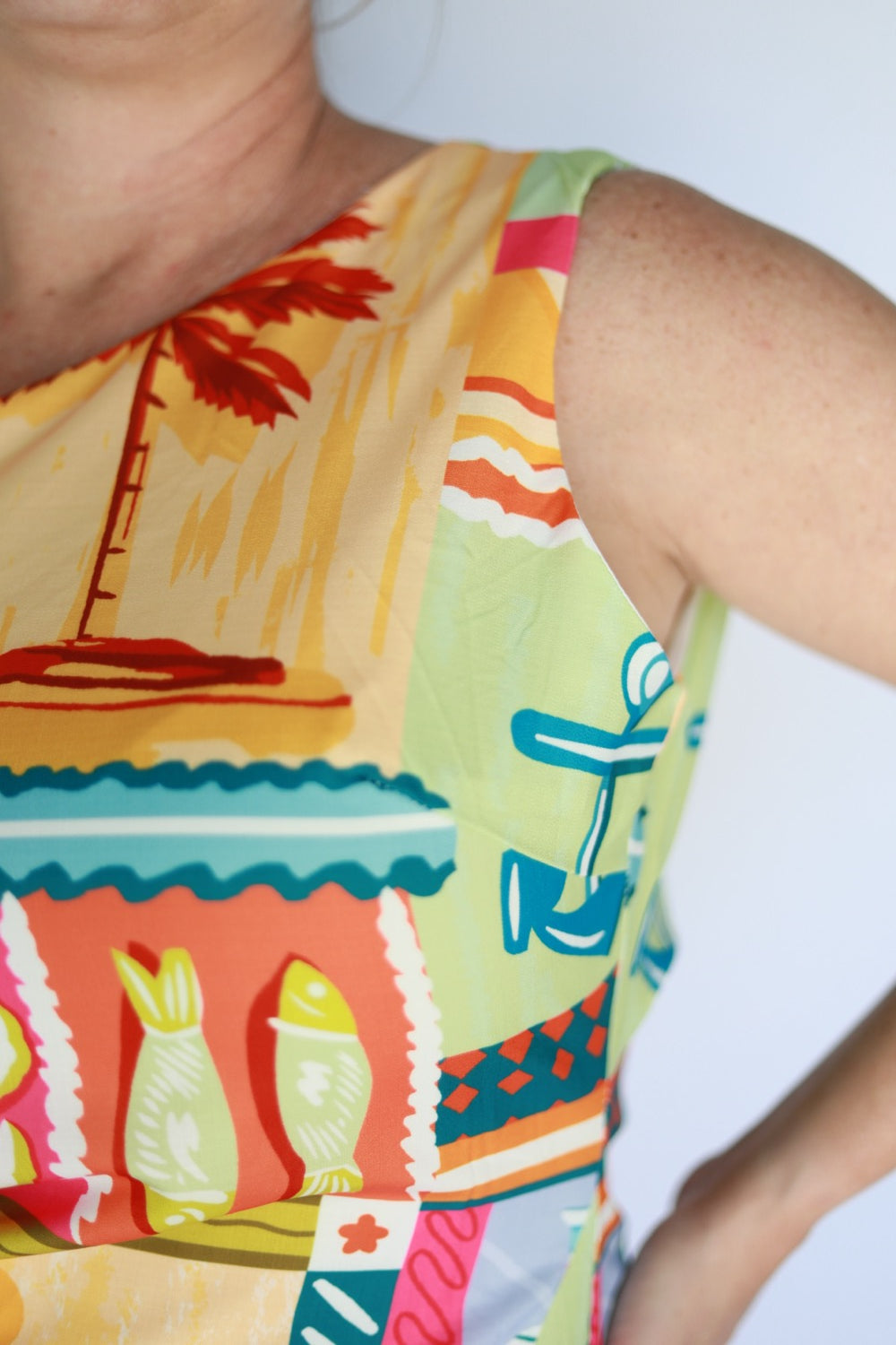 Patchwork One Shoulder Dress
