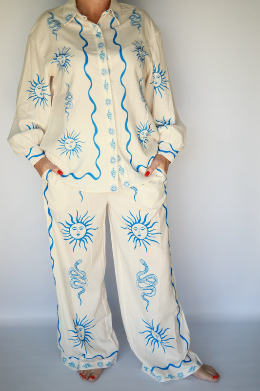 Blu Pants Set