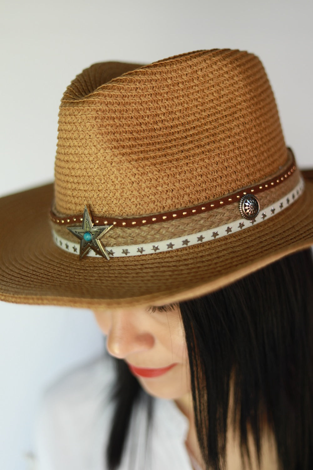 Tracey tan detail hat