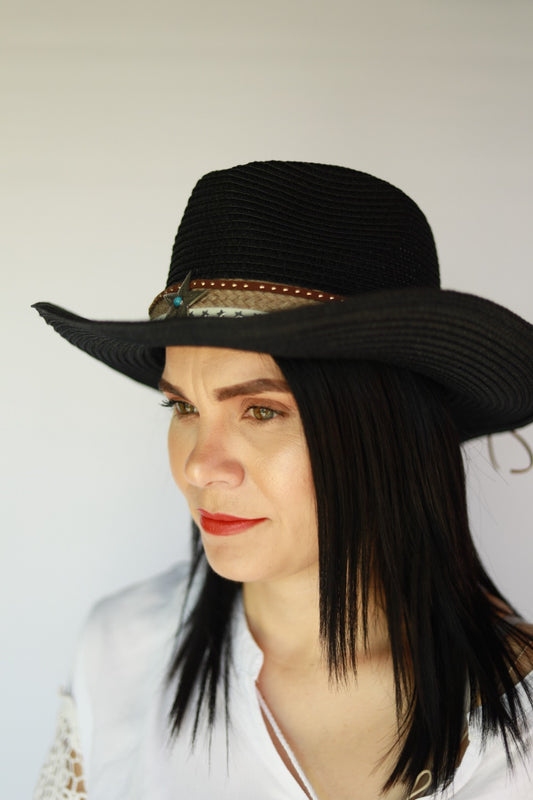Sophie black detail hat