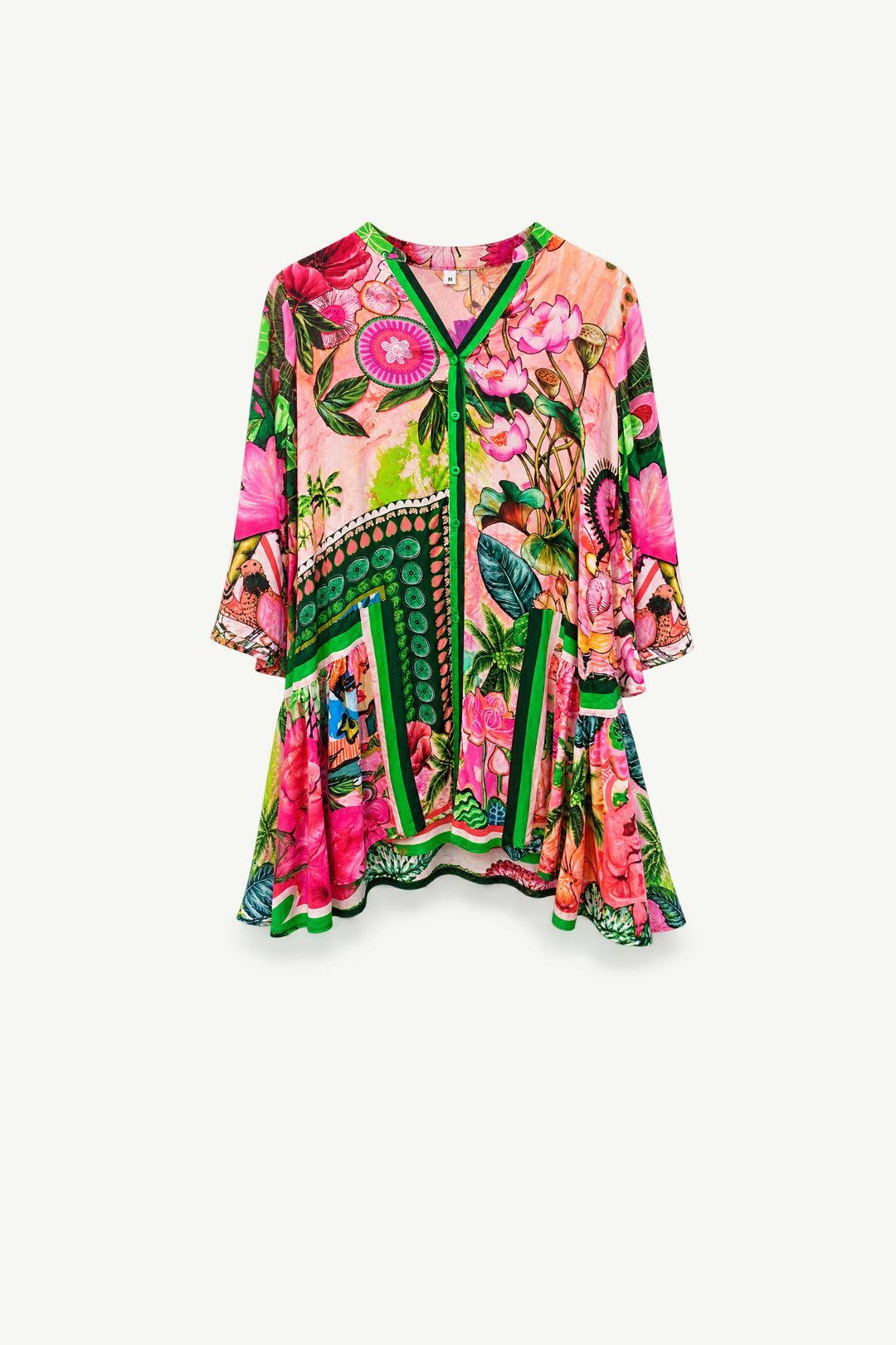 Amalfi Dress Pink + Green Island
