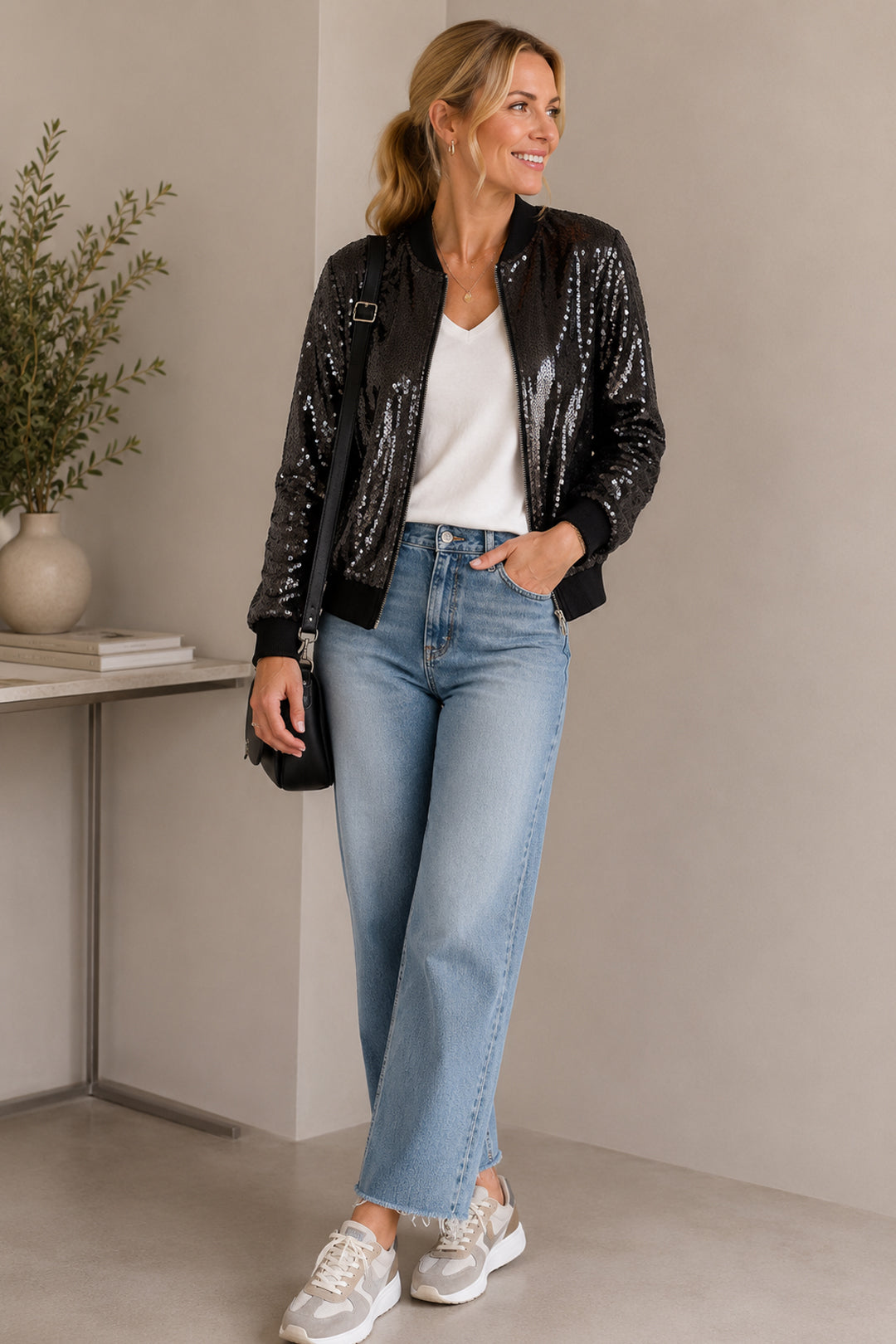Black Italian Sequin Jacket