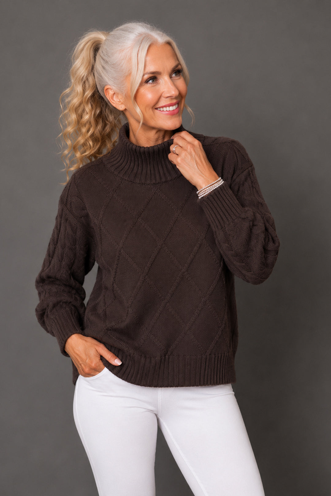 Cable Knit Turtle Neck
