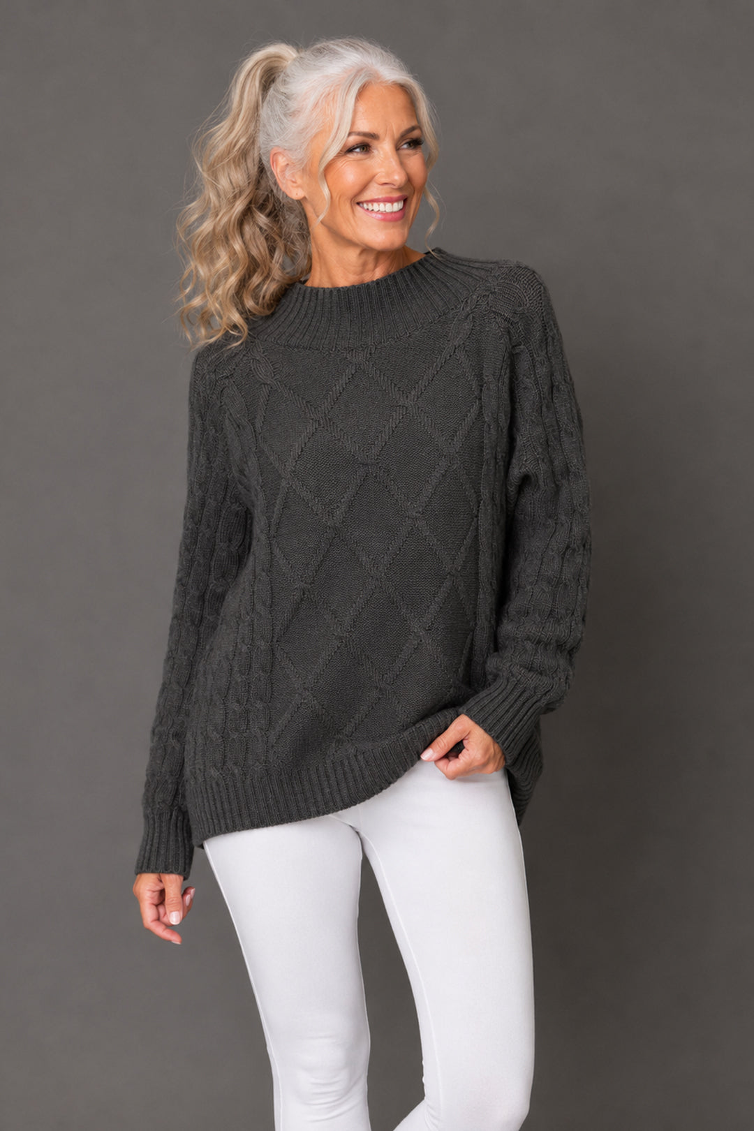 Cable Knit Turtle Neck