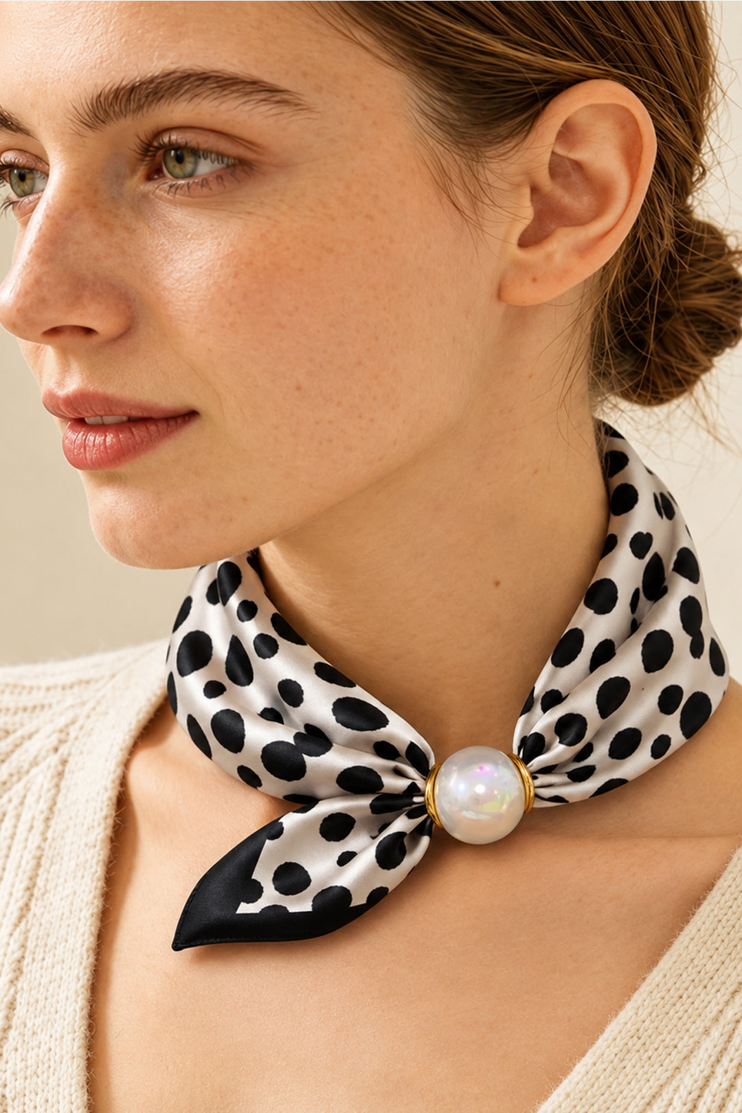 Dalmation Scarf with Pearl