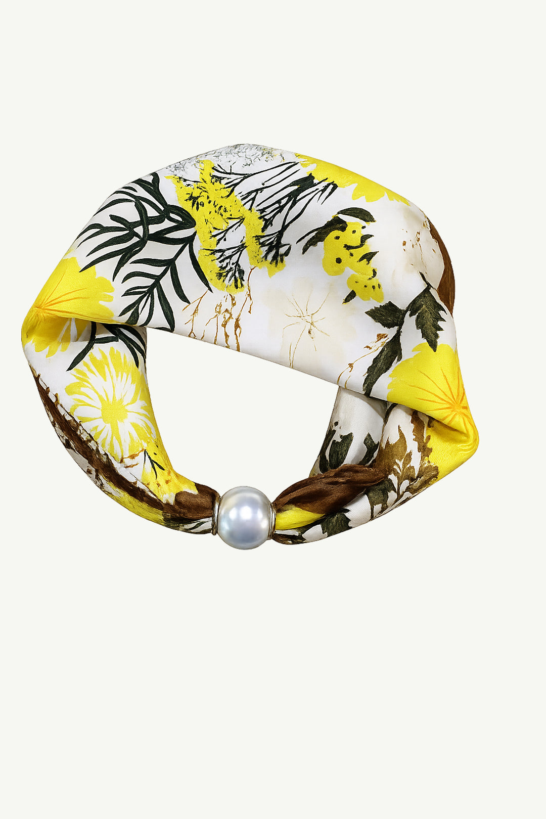 Dandelion Silk Scarf with Pearl