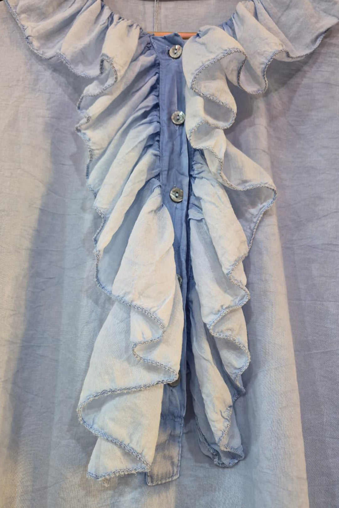 Duchess Blue Frill Top