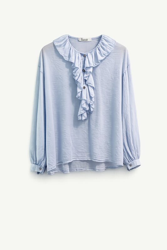 Duchess Blue Frill Top