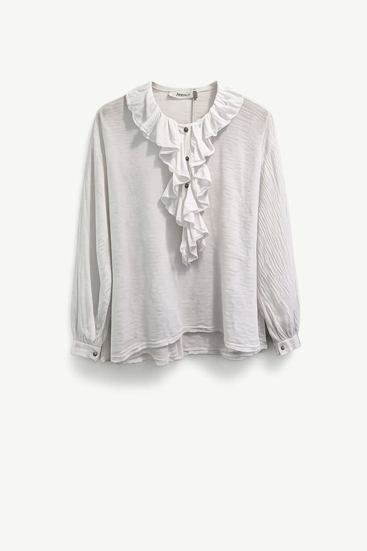 Duchess White Frill Top