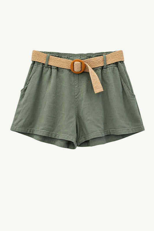 High Waist Linen Shorts