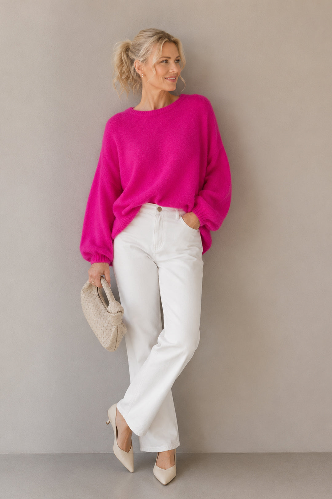 Electric Pink Alpaca Knit