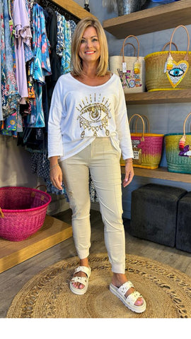 Bon Bon Cargo pants- Beige