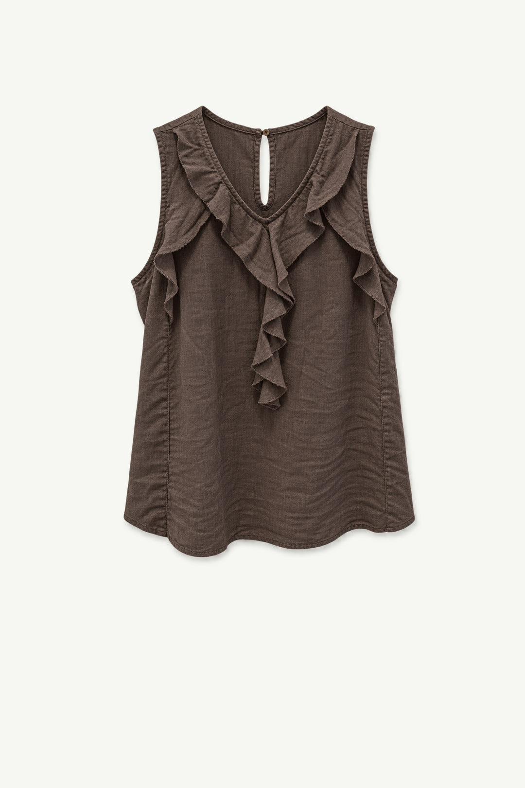 Italian Linen Ruffle Top