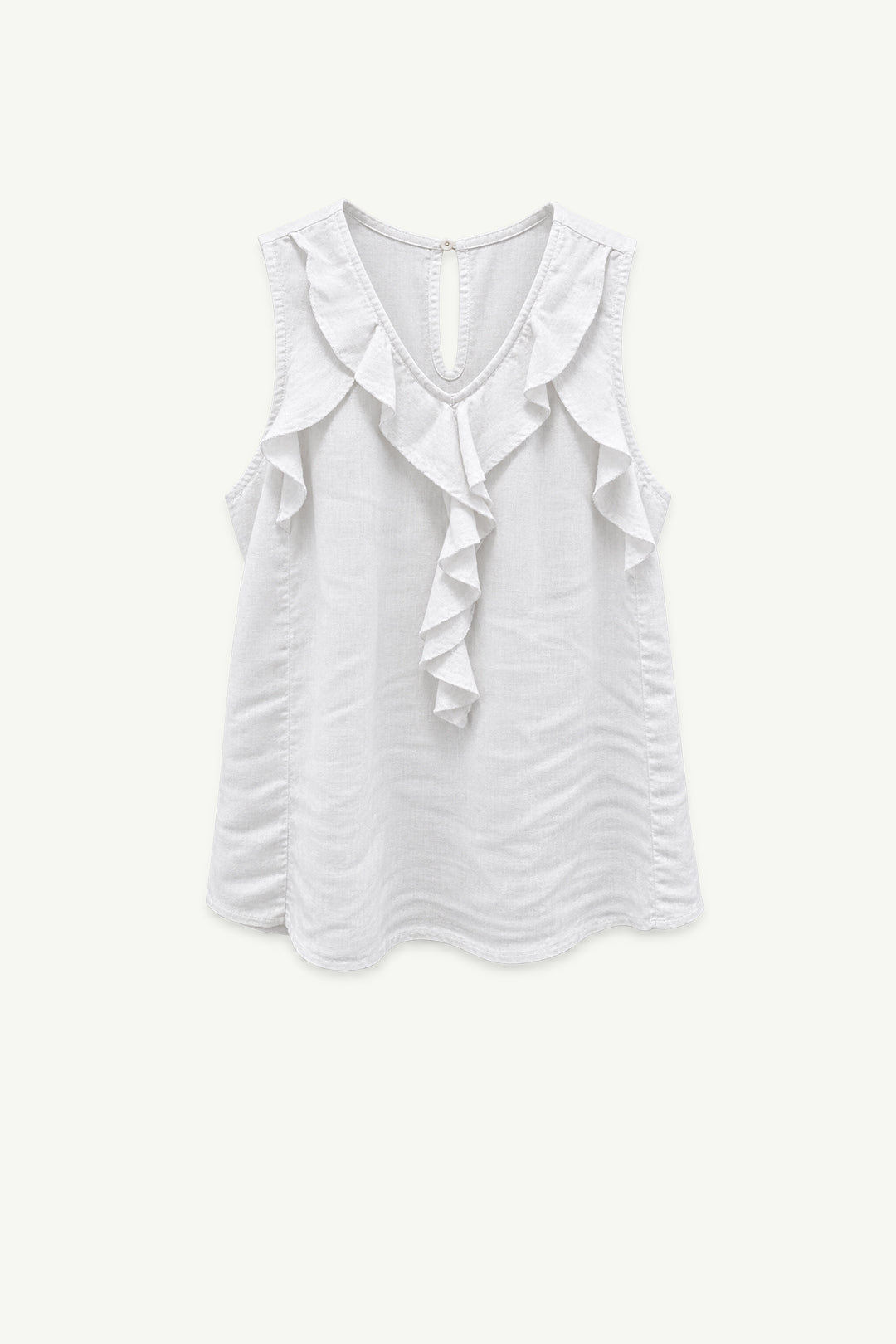 Italian Linen Ruffle Top