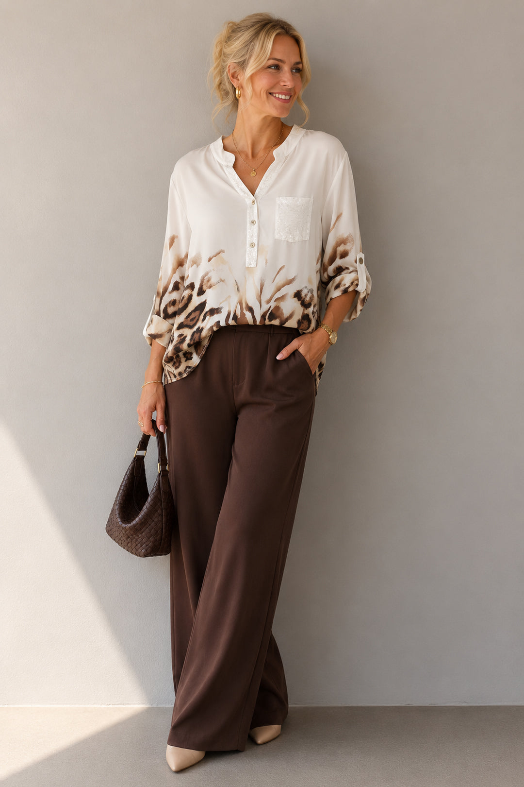 Italian Tiger Print Sequince Top