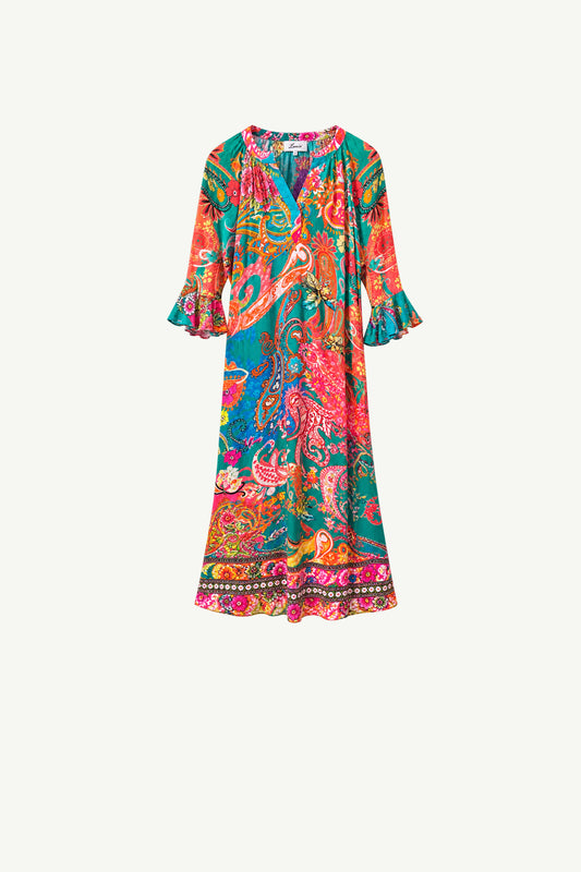 Jubilee Dress Coral Paisley