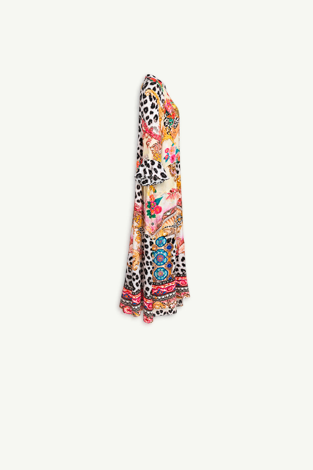 Jubilee Dress Cream Crown Print