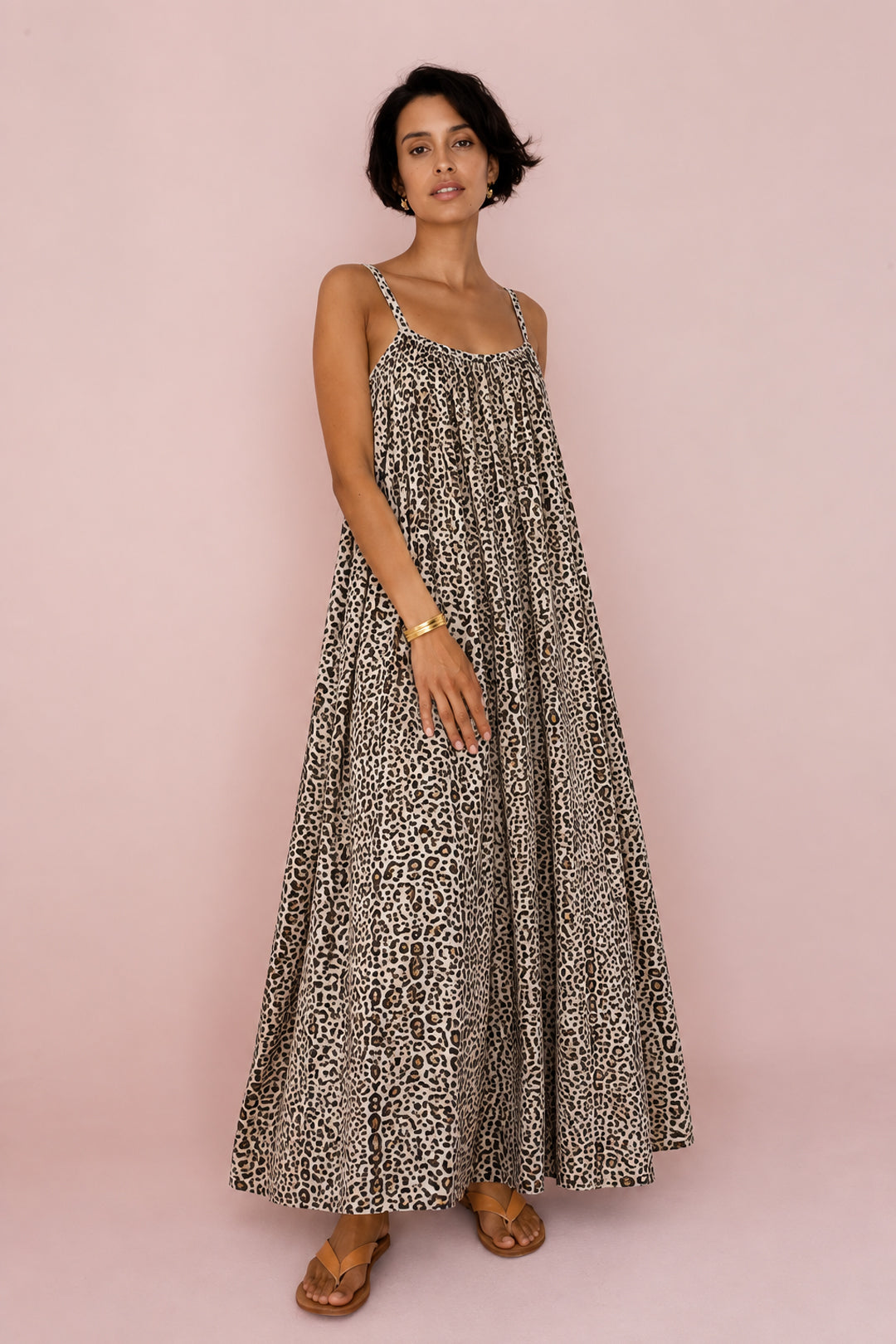 Leopard Trapeze Strappy Dress
