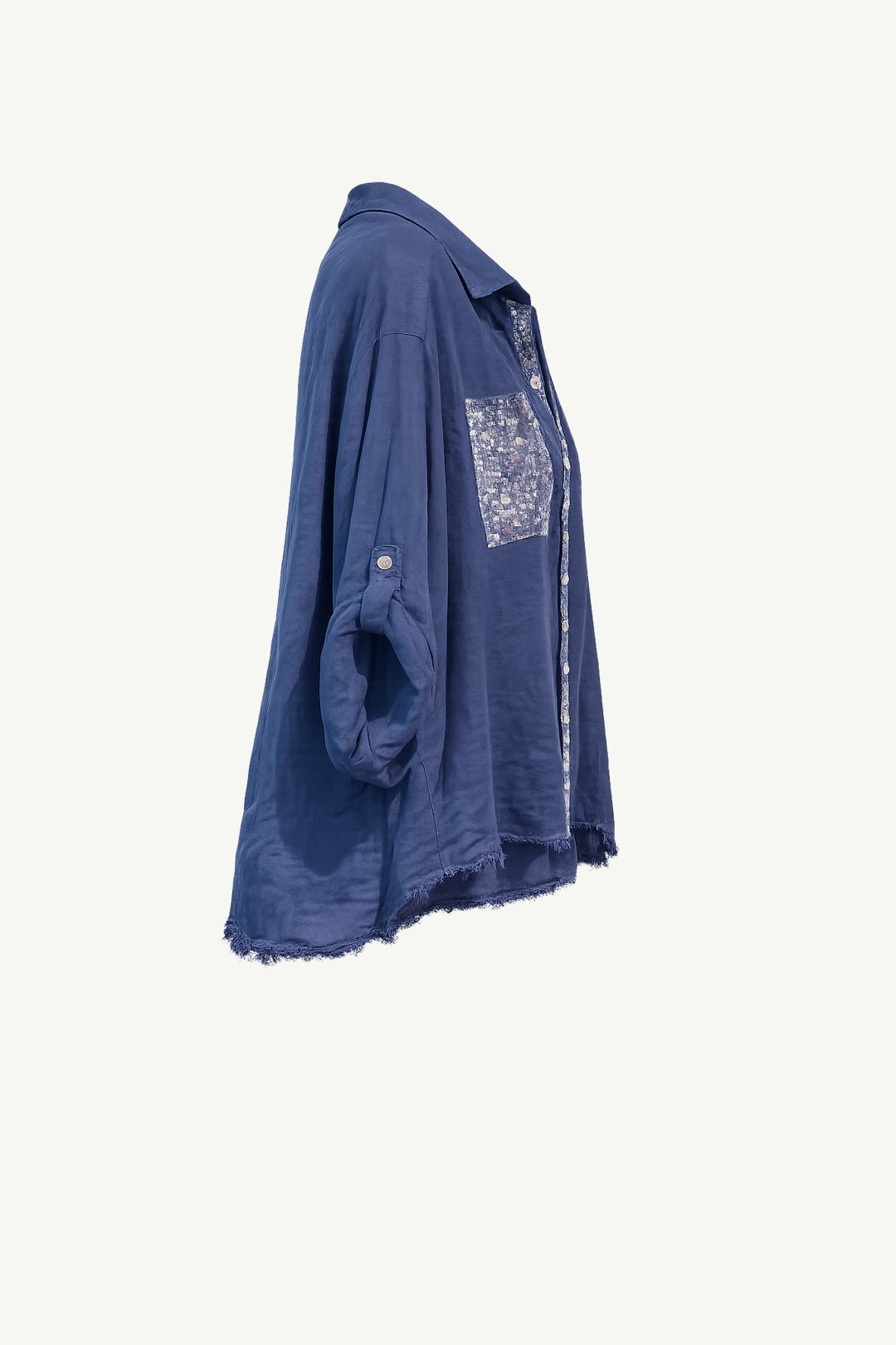 Linen Sequence Blouse Navy