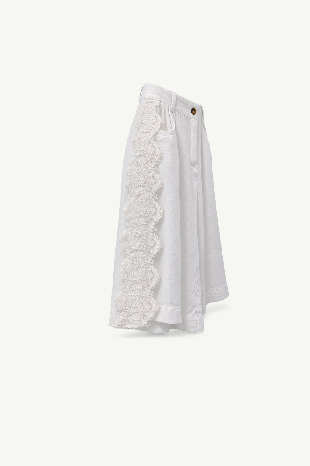 Linen Shorts with Lace Detail
