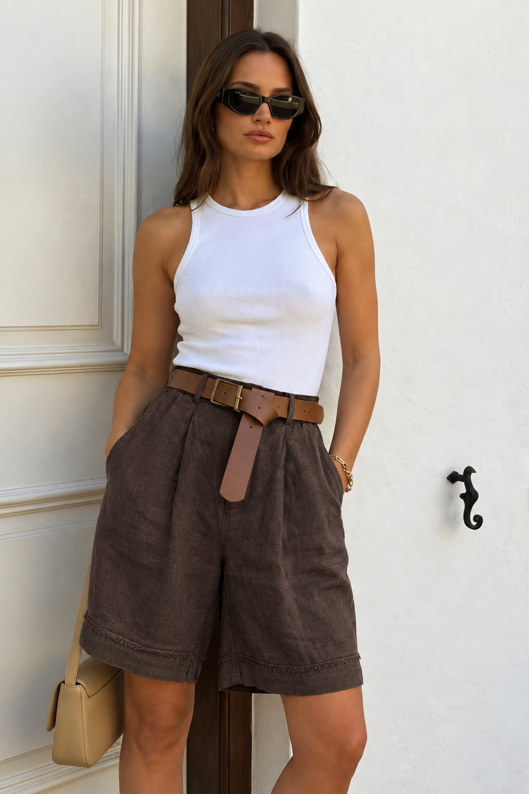 Linen Shorts with Belt