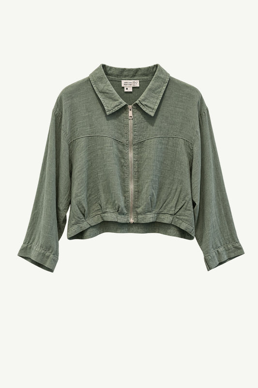 Zip Up Linen Jacket