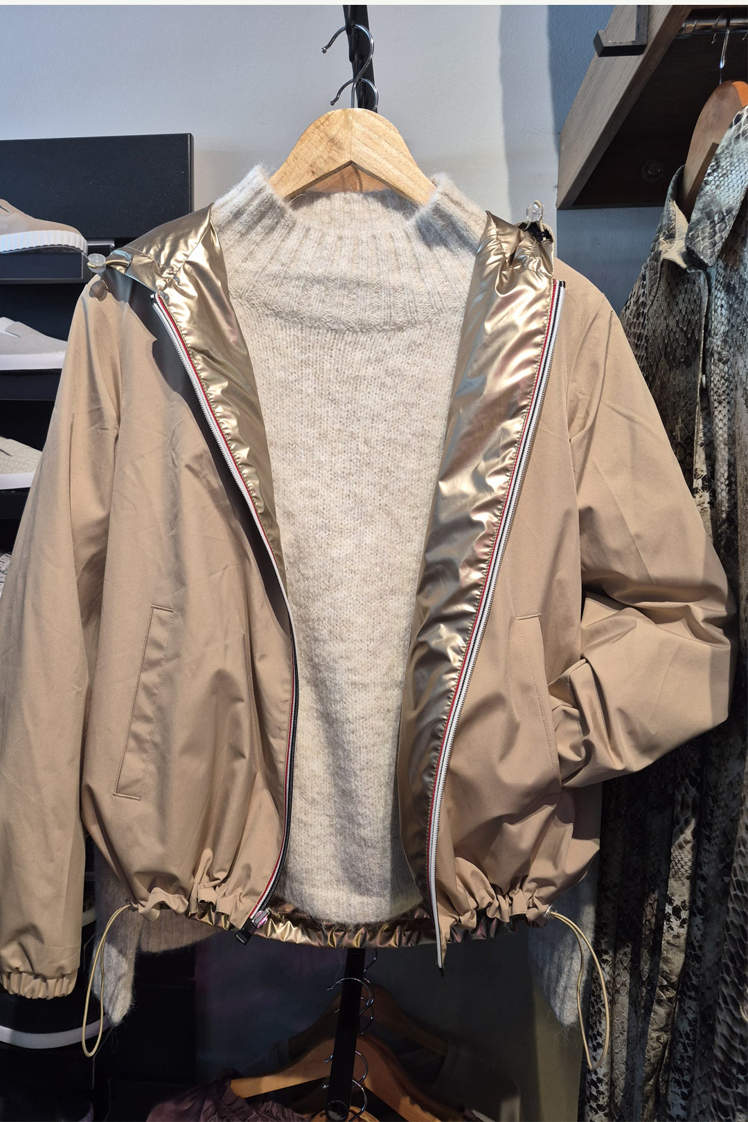 Reversible Metallic Rain Jacket