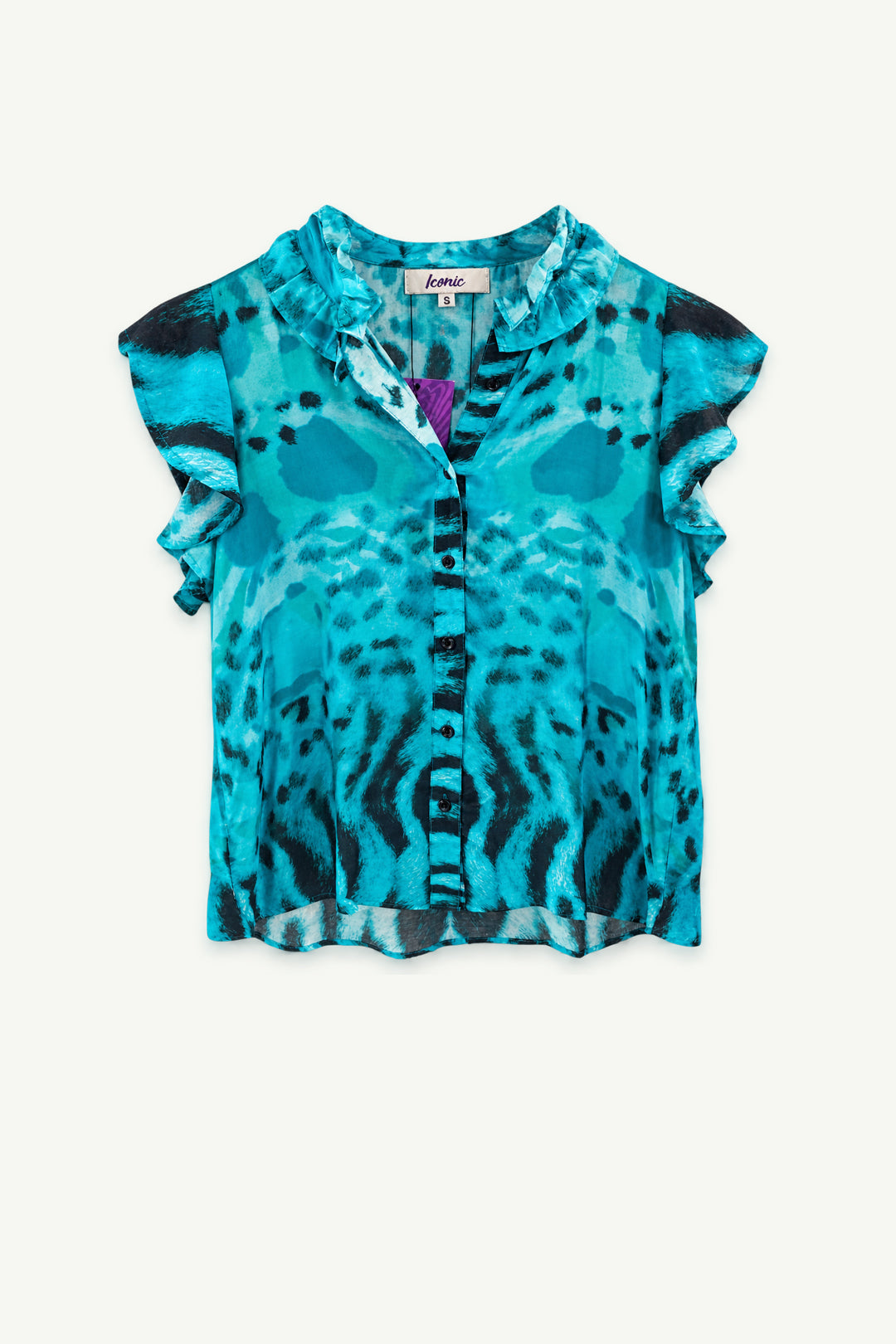 Paradise Blouse Turquoise Animal