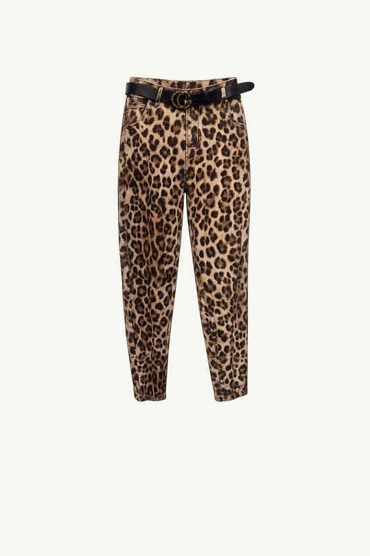 Leopard Barrel Pants