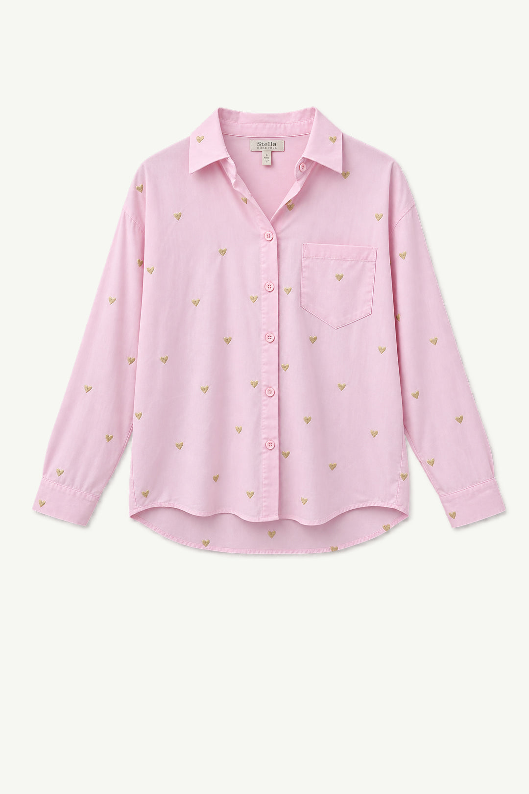 Gold Heart Button Up