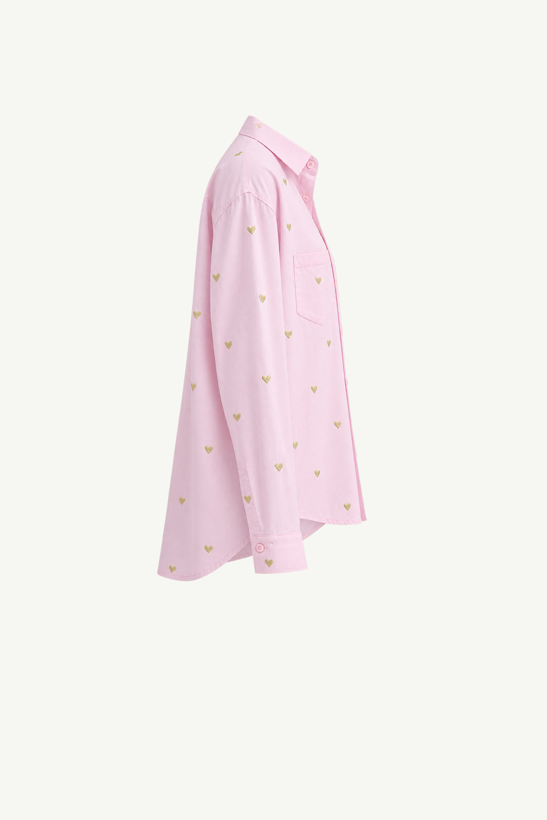 Gold Heart Button Up