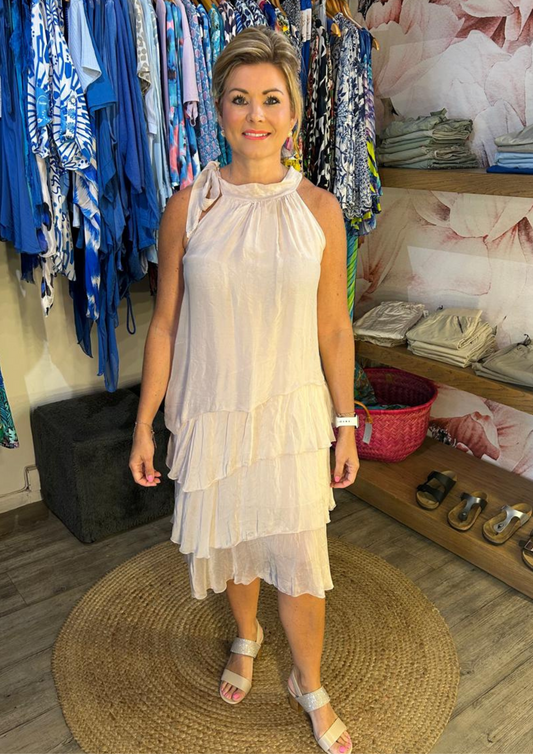 Italian silk frill dress