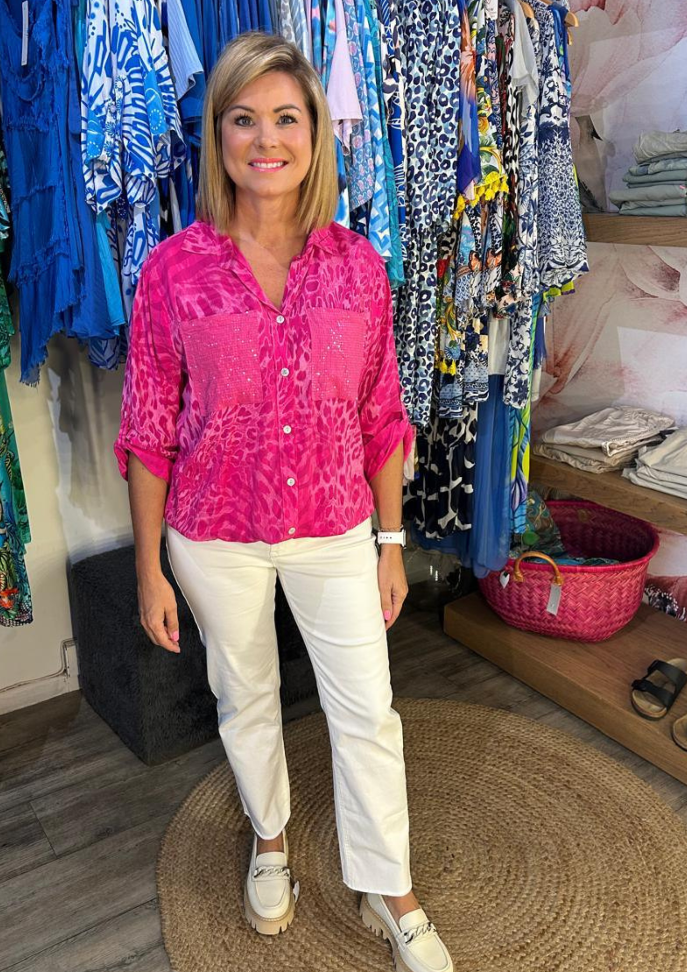 Italian shirt with sequin pockets