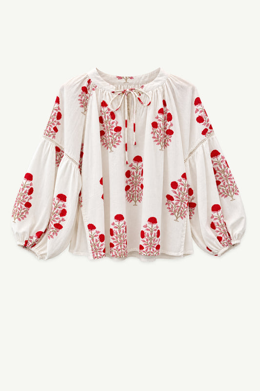 Red Peony Blouse