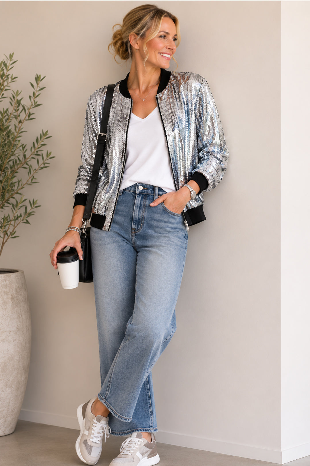 Silver Italian Sequin Jacket