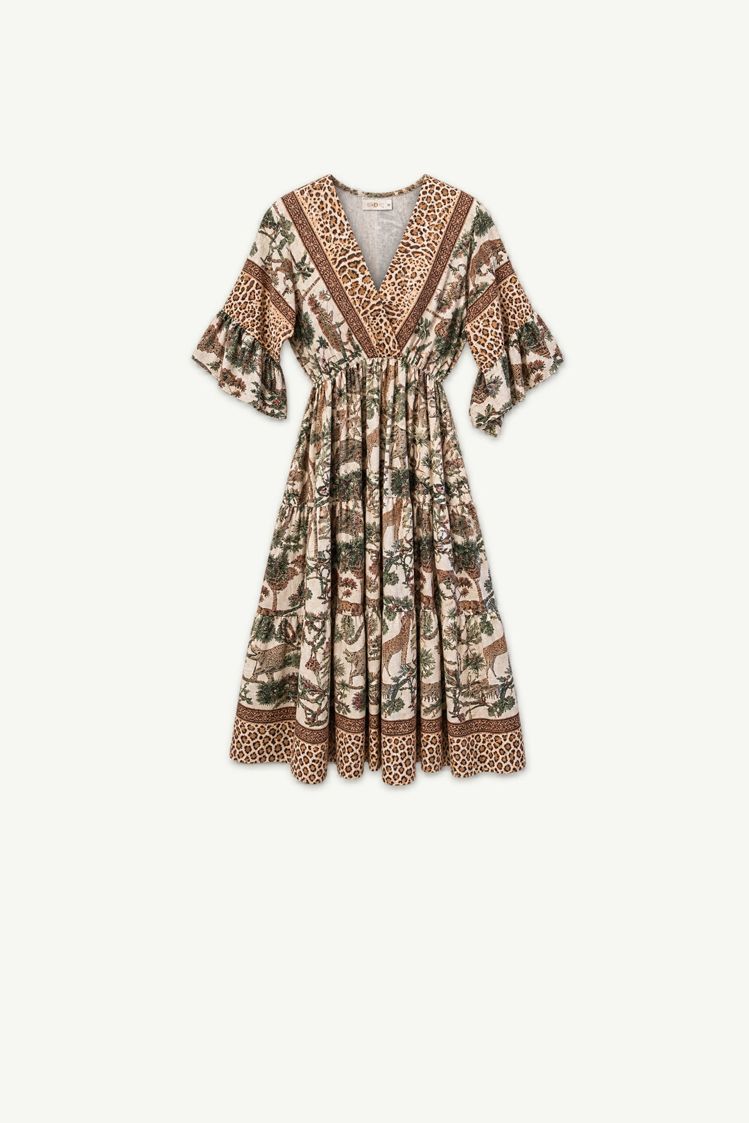 Safari V-Neck Maxi Dress